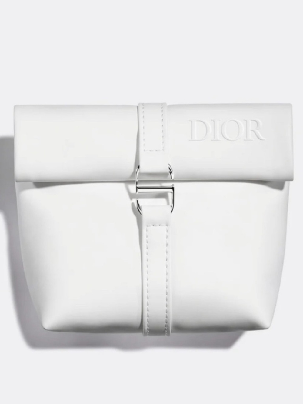 DIOR White Pouch with “CD” Logo Closure